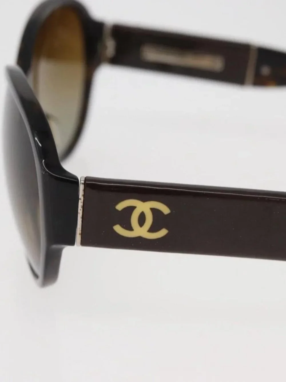 CHANEL Sunglasses plastic Brown CC Auth BA12849